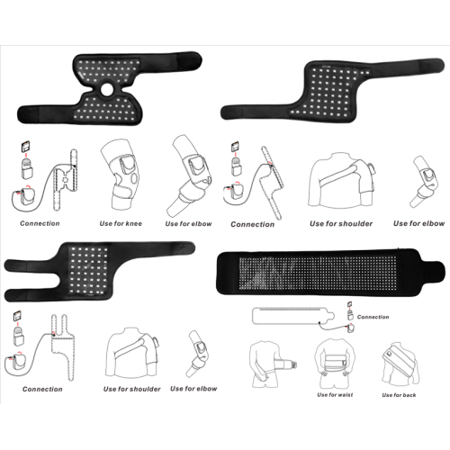 660nm 850nm Near Infrared Light Therapy Device LED Red Light Therapy Belt and Pad for Waist, Legs, and Hands